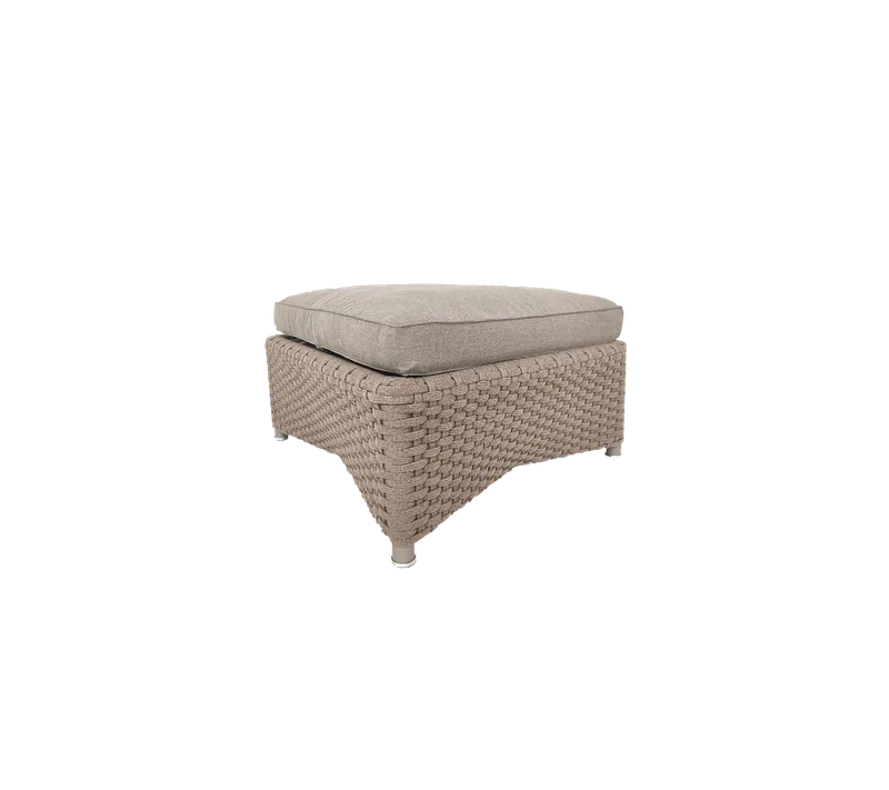 Diamond footstool by Cane-line in Taupe, medium flat Soft Rope incl. taupe Natté w/QuickDry & Airflow – product photo