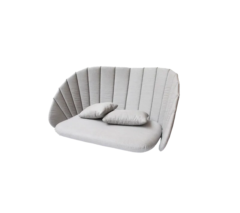 Peacock 2-seater sofa, Cushion set van Cane-line in Light grey, Natté w/QuickDry & Airflow – productfoto