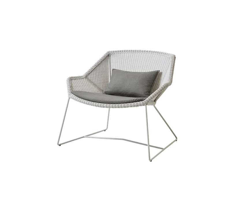 Breeze lounge chair de Cane-line en White grey, small round Weave, Taupe, Natté – photo du produit