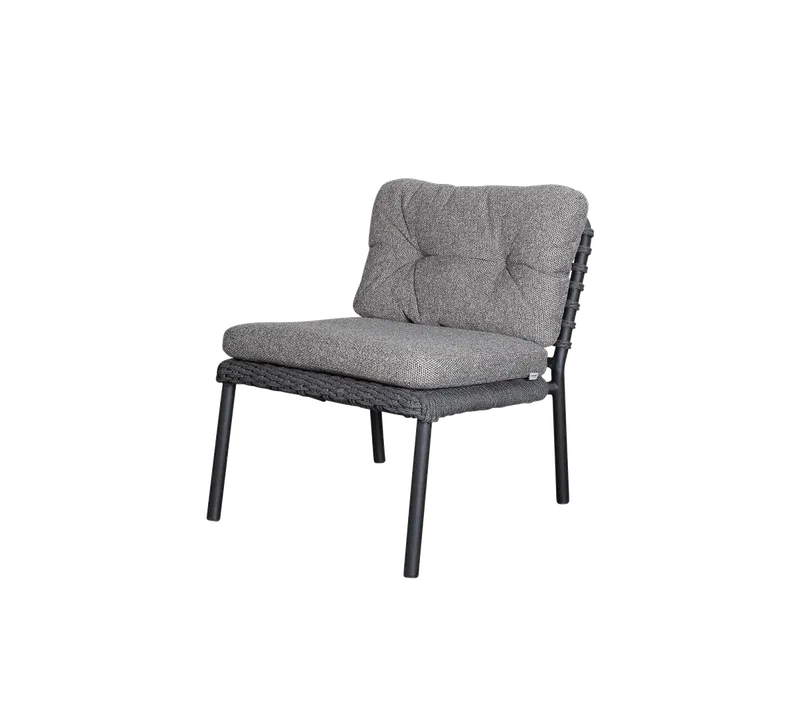 Ocean single module by Cane-line in Dark grey, round open Soft Rope, Dark grey, Wove w/QuickDry & Airflow – product photo