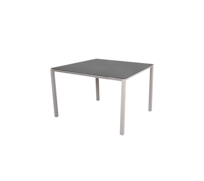Pure dining table, 100x100 cm by Cane-line in Sand, Aluminium, Nero black, ceramic – product photo