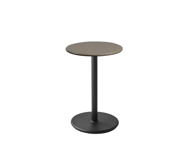 Go café table dia. 45 cm von Cane-line in Lava grey, aluminium, Taupe, semi glossy aluminium – Produktfoto