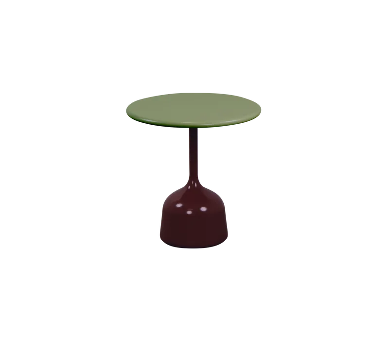 Glaze coffee table, small de Cane-line en Burgundy, semi glossy aluminium, Olive green, semi glossy aluminium – photo du produit