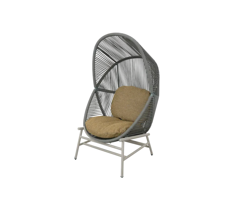 Hive chair by Cane-line in Dusty green, small round core Weave, Sand, Aluminium, Turmeric yellow, Rise w/QuickDry & Airflow – product photo