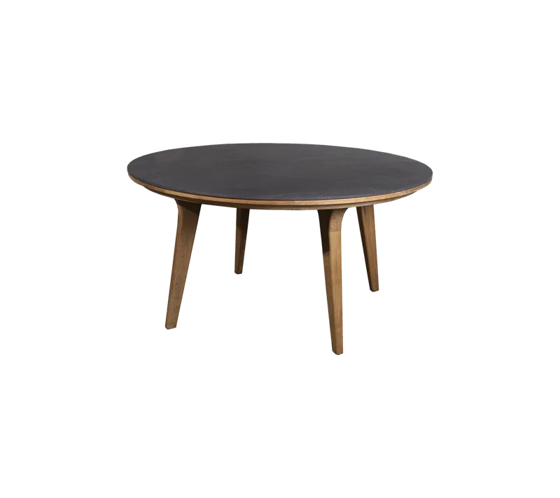Aspect dining table, dia. 144 cm by Cane-line in Teak, Fossil black, ceramic – product photo
