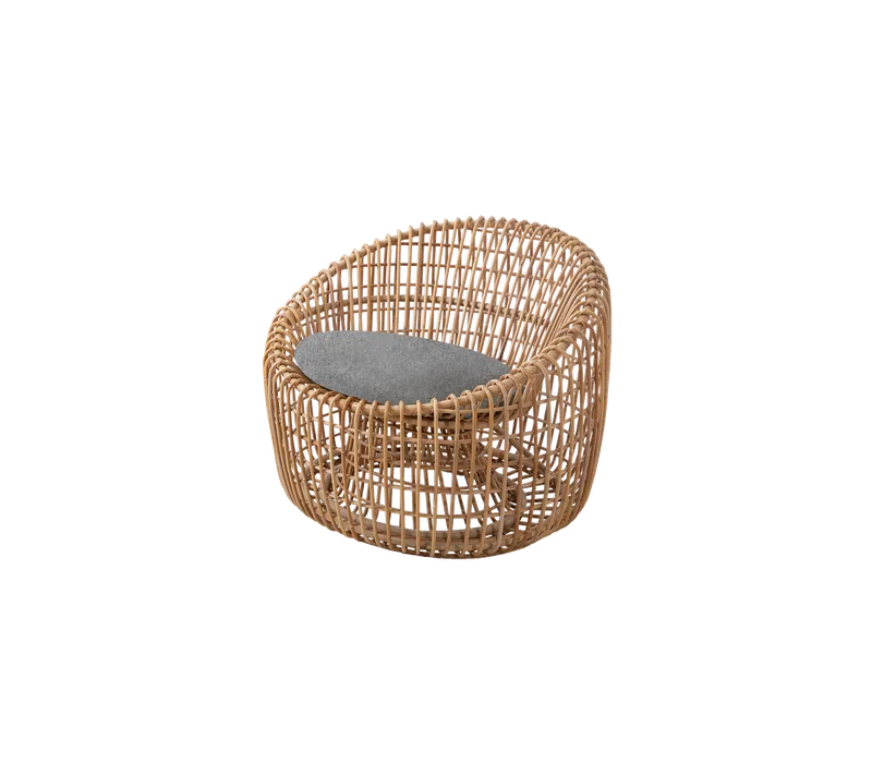 Nest round chair by Cane-line in Natural, medium round sticks rattan, Light grey, Zen – product photo