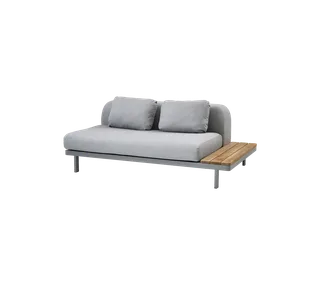 Space 2-seater sofa, Back module de Cane-line en Grey, AirTouch w/QuickDry & Airflow – photo du produit 1 sur 2
