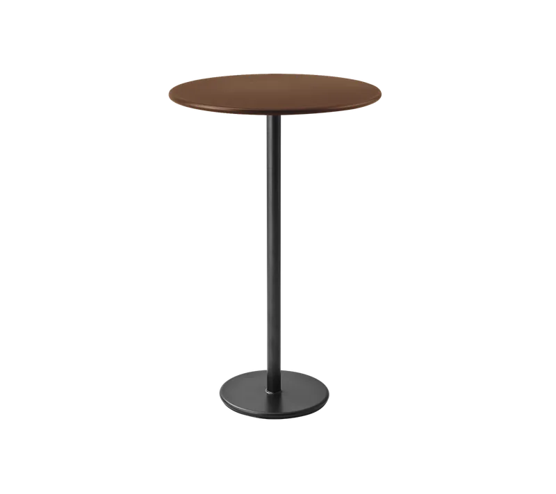 Go bar table dia. 80 cm van Cane-line in Lava grey, aluminium, Desert red, aluminium – productfoto