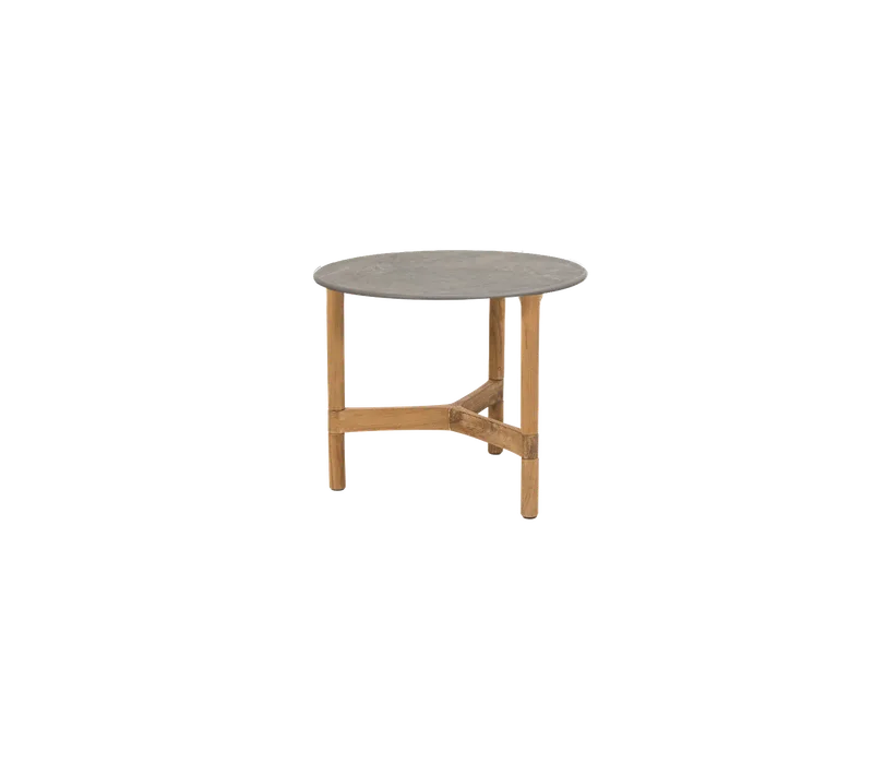 Twist coffee table, small von Cane-line in Teak, Taupe, Ceramic – Produktfoto