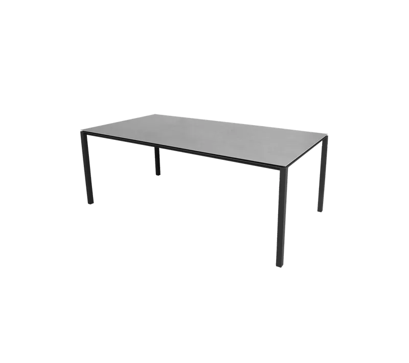 Pure dining table, 200x100 cm van Cane-line in Lava grey, aluminium, Concrete grey, ceramic – productfoto