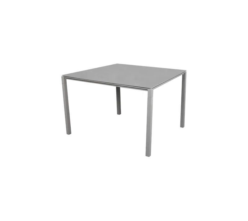 Pure dining table, 100x100 cm by Cane-line in Light grey, aluminium, Concrete grey, ceramic – product photo