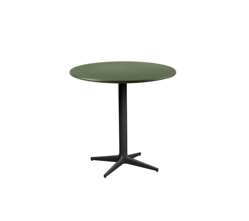 Drop café table dia. 60 cm by Cane-line in Lava grey, aluminium, Dark green, aluminium – product photo