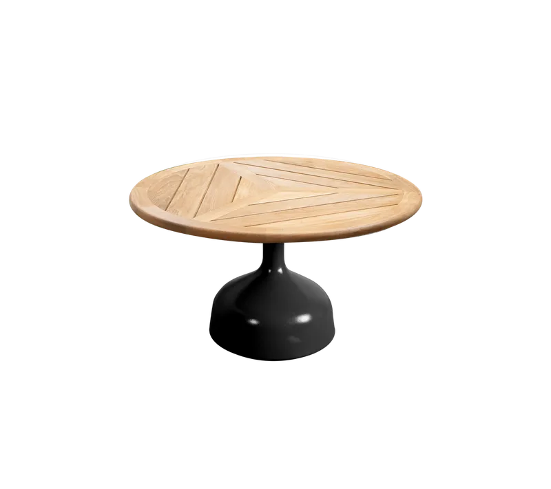 Glaze coffee table, large de Cane-line en Lava grey, semi glossy aluminium, Teak, geometric 80 cm – photo du produit