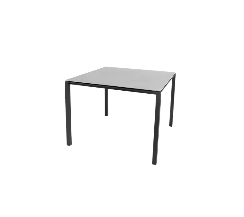 Pure dining table, 100x100 cm by Cane-line in Lava grey, aluminium, Concrete grey, ceramic – product photo
