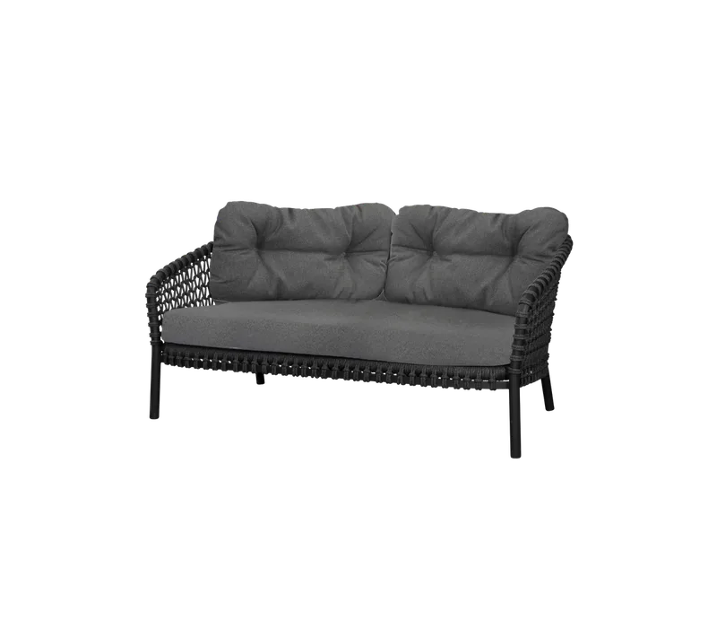 Ocean large 2-seater sofa, Cushion set von Cane-line in White grey, Link w/QuickDry & Airflow – Produktfoto 1 von 2