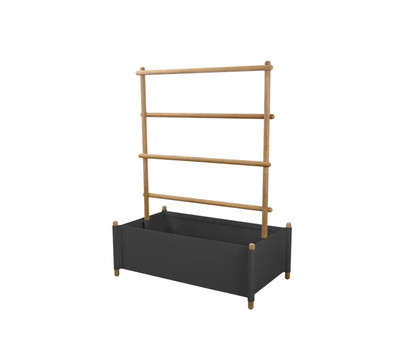 Sticks planter w/rack von Cane-line in Teak w/lava grey aluminium – Produktfoto