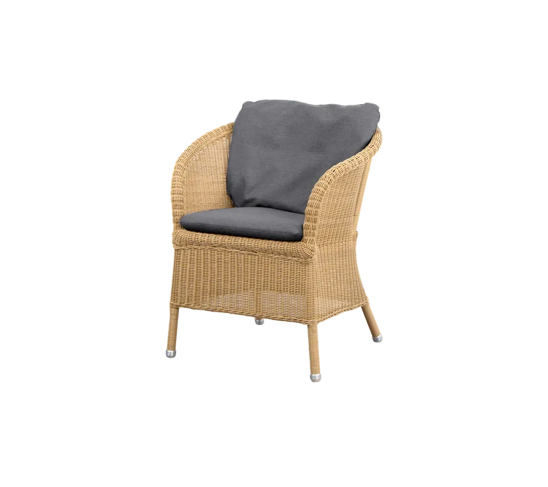 Derby chair by Cane-line in Natural, large round Weave, Grey, Natté, Grey, Natté – product photo