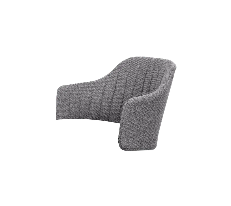 Choice chair back cushion, outdoor van Cane-line in Grey, Rise w/QuickDry & Airflow – productfoto