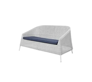Kingston 2-seater sofa van Cane-line in White grey, small round Weave, Blue, Link w/QuickDry & Airflow – productfoto 2 van 2