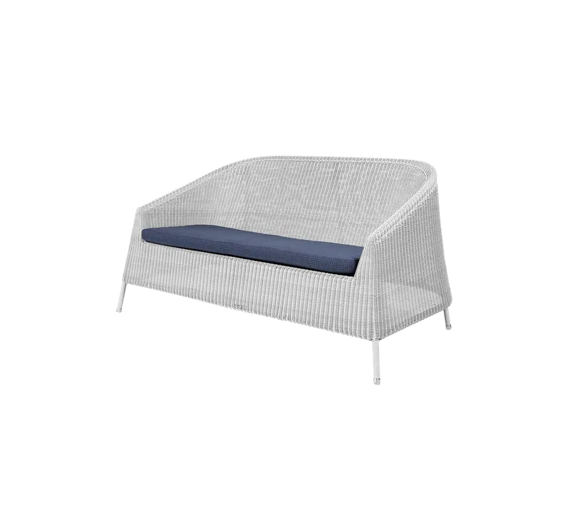 Kingston 2-seater sofa van Cane-line in White grey, small round Weave, Blue, Link w/QuickDry & Airflow – productfoto 2 van 2