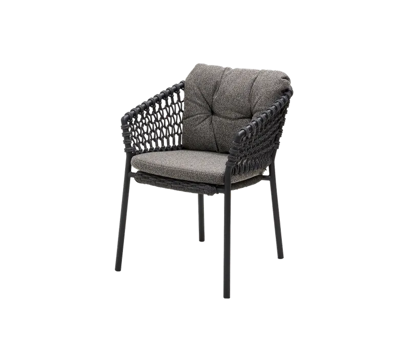 Ocean chair by Cane-line in Dark grey, round open Soft Rope, Dark grey, Wove – product photo