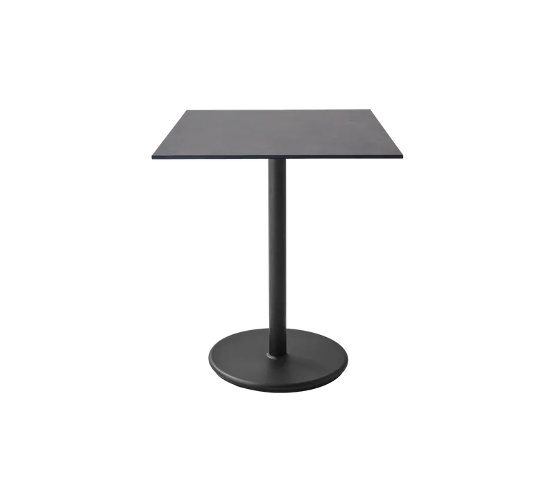 Go café table 75x75 cm by Cane-line in Lava grey, aluminium, Dark grey structure, High pressure laminate – product photo