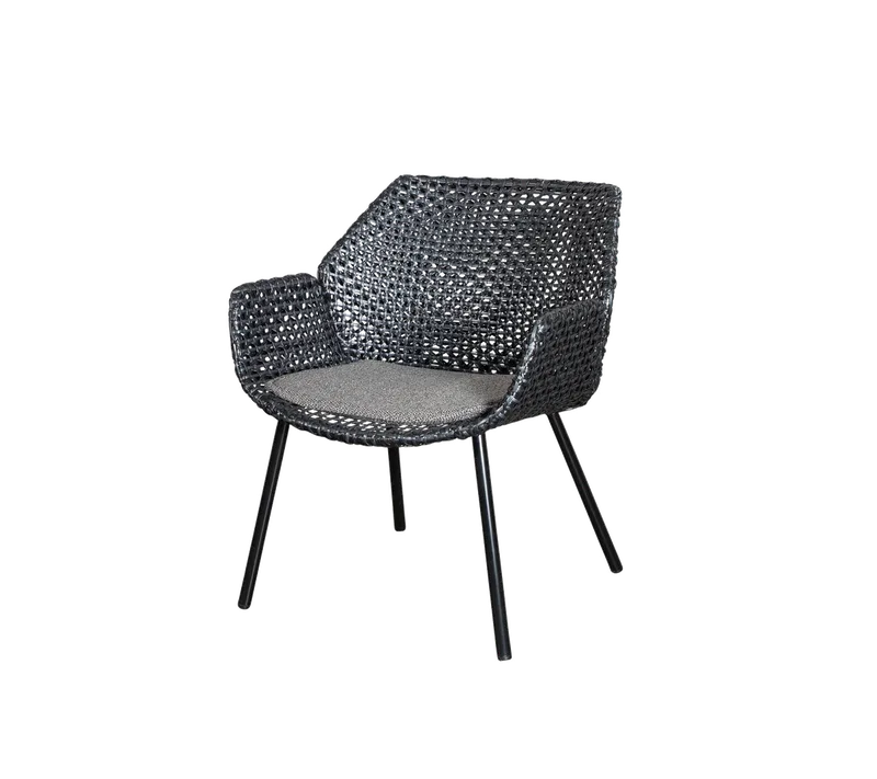 Vibe lounge chair by Cane-line in Black/graphite, small cross peel Weave, Dark grey, Wove – product photo
