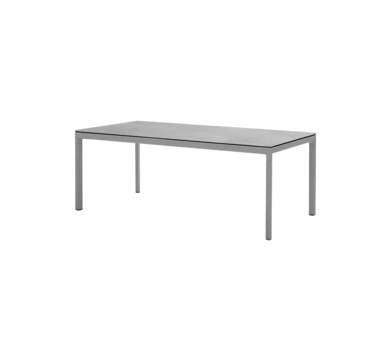 Drop dining table by Cane-line in Light grey, aluminium, Fossil grey, ceramic – product photo