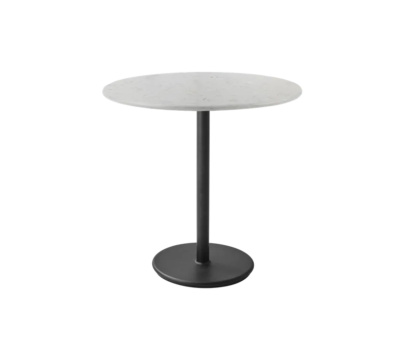Go café table dia. 80 cm by Cane-line in Lava grey, aluminium, Sand multi colour, HI-Core – product photo