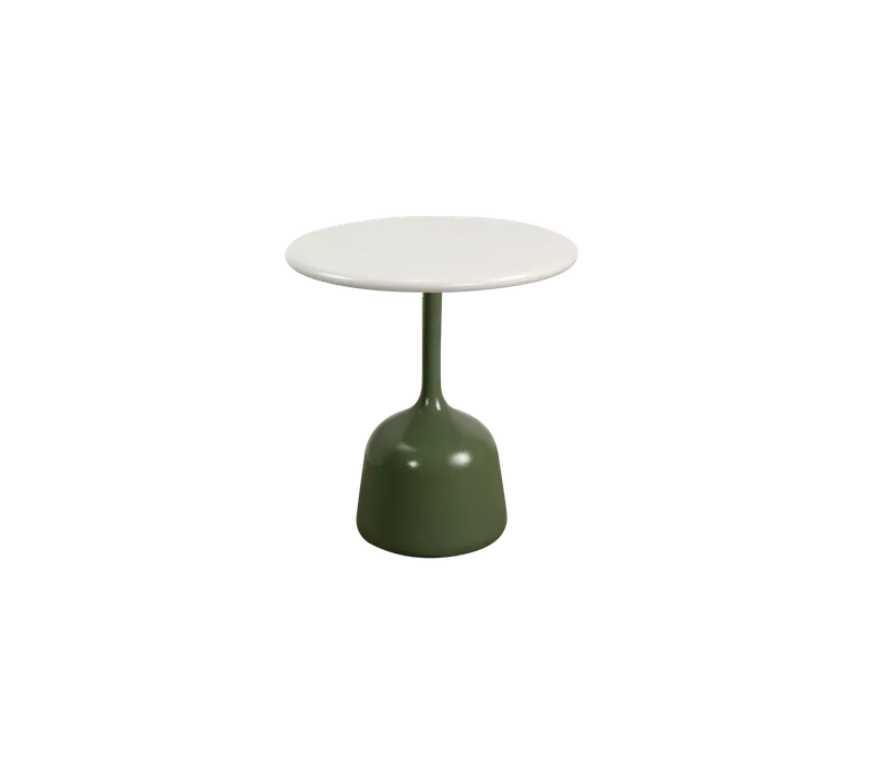 Glaze coffee table, small de Cane-line en Olive green, semi glossy aluminium, Sand, semi glossy aluminium – photo du produit