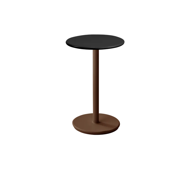 Go café table dia. 45 cm by Cane-line in Desert red, aluminium, Lava grey, semi glossy aluminium – product photo