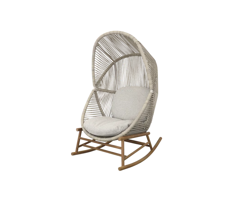 Hive rocking chair de Cane-line en Sand, small round core Weave, Teak, Desert sand, Rise w/QuickDry & Airflow – photo du produit