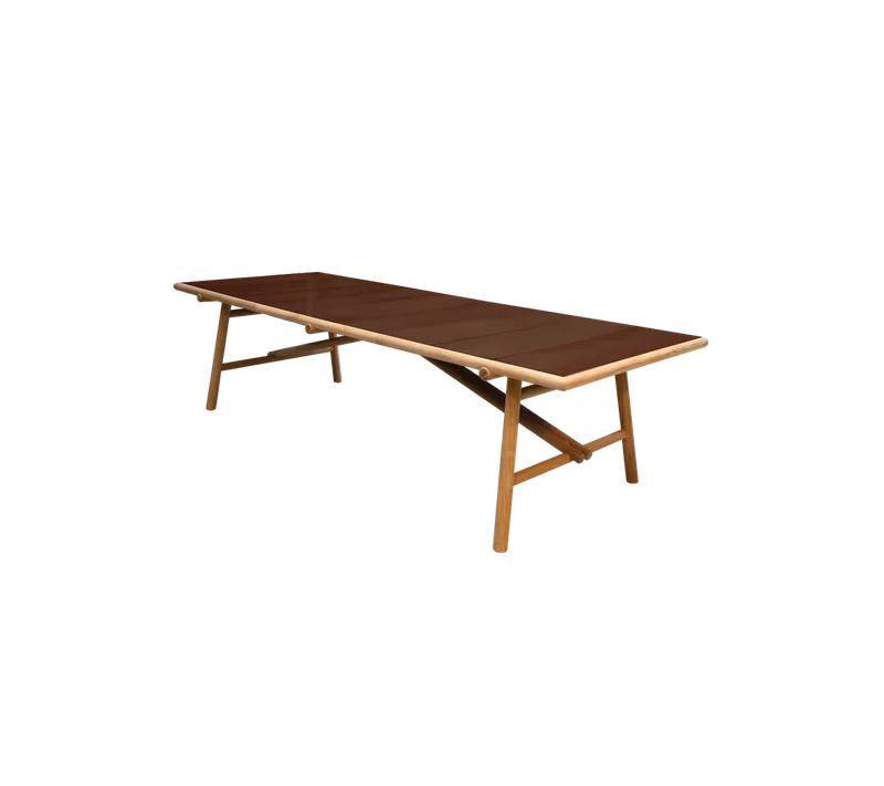 Sticks dining table, 280x100 cm by Cane-line in Teak, Burgundy, glazed stone w/tiles – product photo