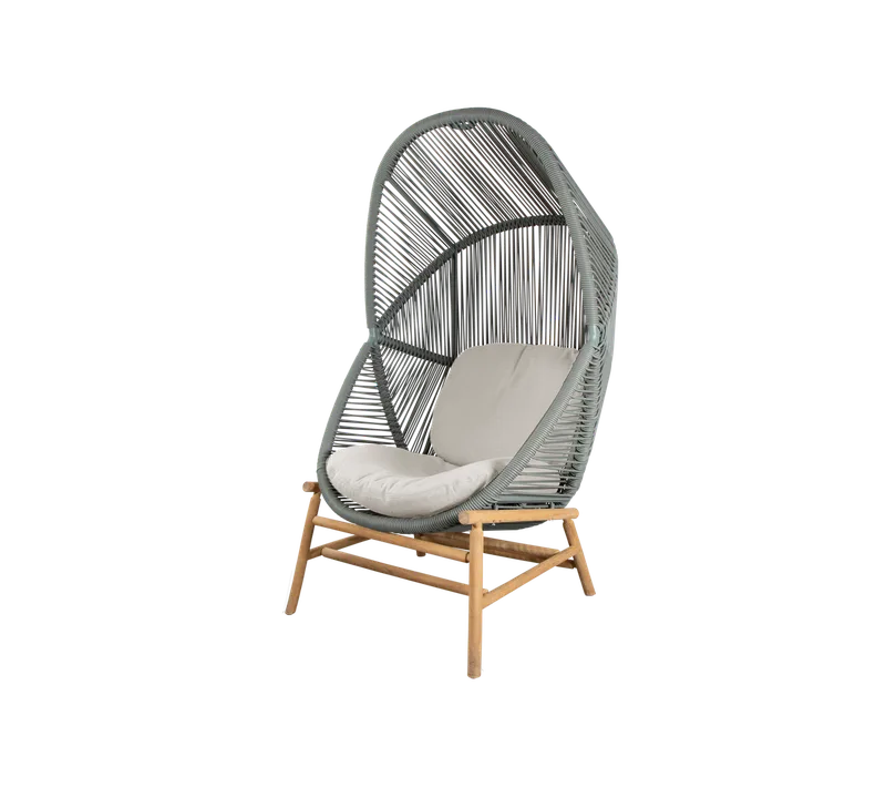 Hive chair by Cane-line in Dusty green, small round core Weave, Teak, Sand, AirTouch w/QuickDry & Airflow – product photo