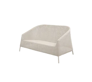 Kingston 2-seater sofa van Cane-line in Sand, small round Weave, Geen – productfoto 2 van 2