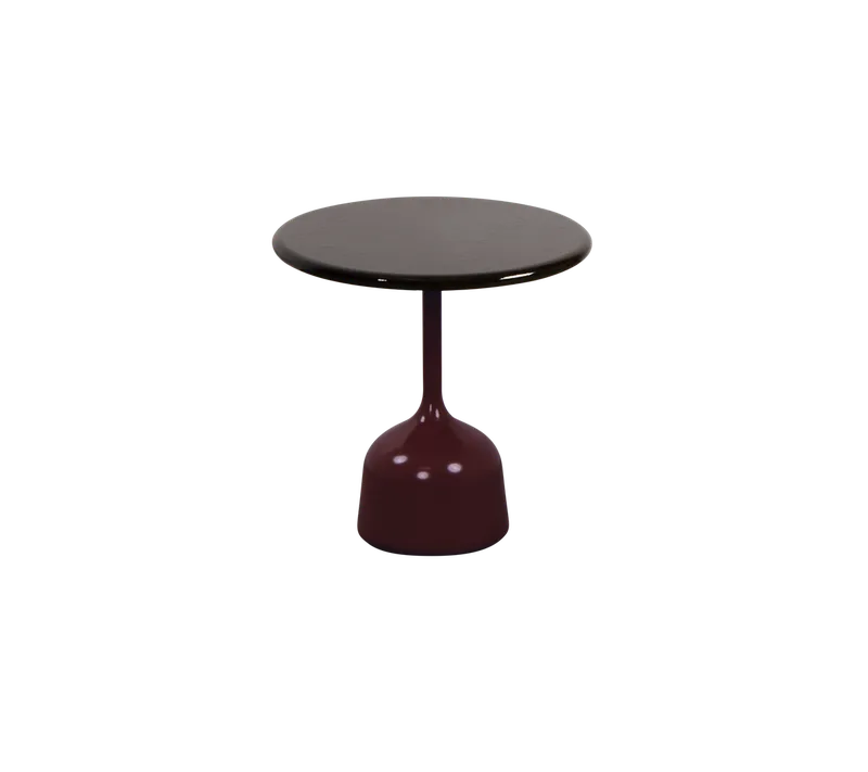 Glaze coffee table, small van Cane-line in Burgundy, semi glossy aluminium, Black, lava stone glazed – productfoto