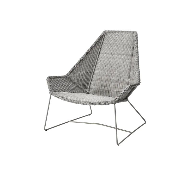 Breeze highback chair van Cane-line in Taupe, small round Weave, Geen – productfoto
