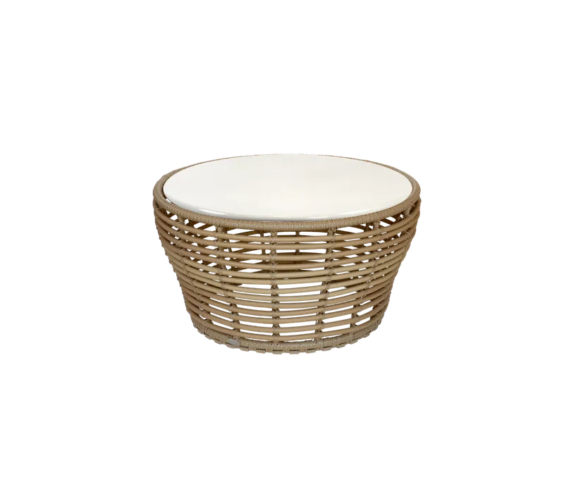 Basket coffee table, medium by Cane-line in Natural, braid Weave, Sand, lava stone glazed – product photo