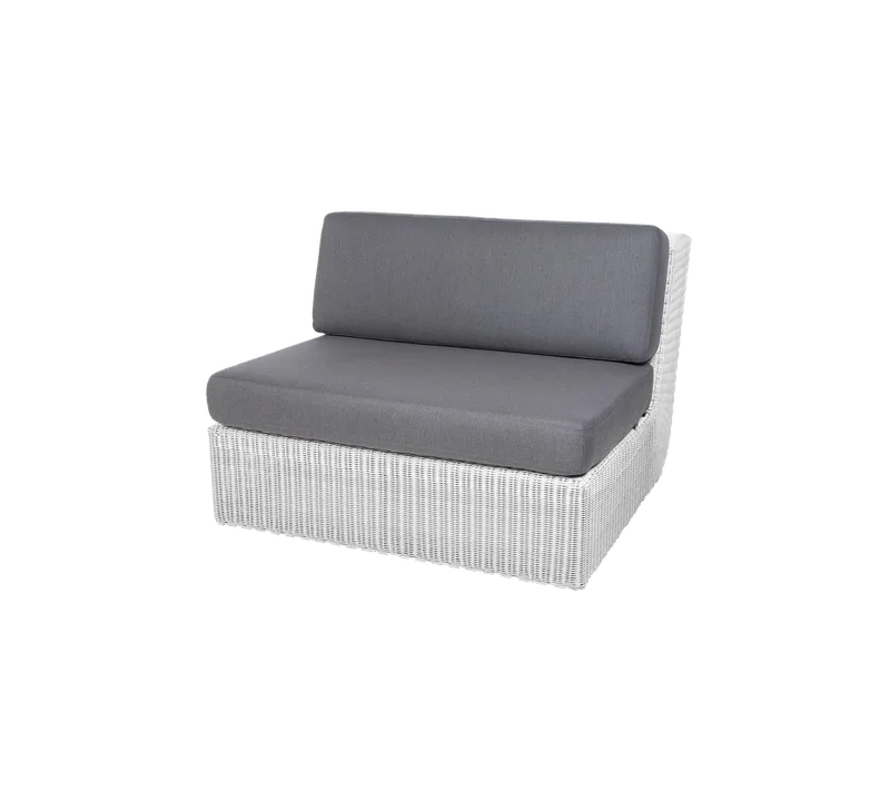 Savannah single seater module van Cane-line in White grey, large round Weave, Grey, Natté w/QuickDry & Airflow – productfoto
