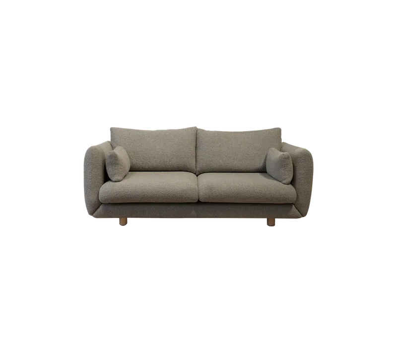 Bloom 2-seater sofa w/teak legs by Cane-line in Taupe, Flair/Kimi – product photo
