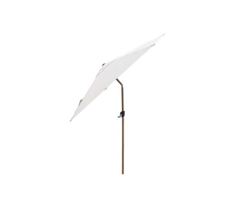Sunshade parasol w/tilt, dia. 3 m van Cane-line in Aluminium w/Dusty white fabric and wood look parasol pole, Geen – productfoto