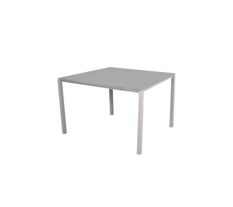 Pure dining table, 100x100 cm von Cane-line in Sand, Aluminium, Concrete grey, ceramic – Produktfoto