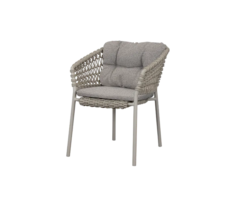Ocean chair de Cane-line en Taupe, round open Soft Rope, Light brown, Rise – photo du produit