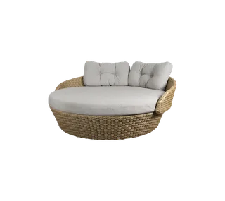 Ocean large daybed, Cushion set von Cane-line in White grey, Link w/QuickDry & Airflow – Produktfoto 1 von 2