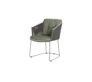 Moments chair by Cane-line in Grey, string open Soft Rope, Dark green, Wove – product photo 2 of 2