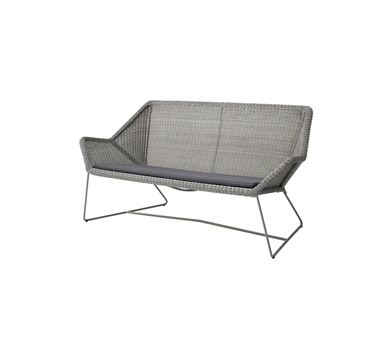 Breeze 2-seater sofa van Cane-line in Taupe, small round Weave, Grey, Natté – productfoto