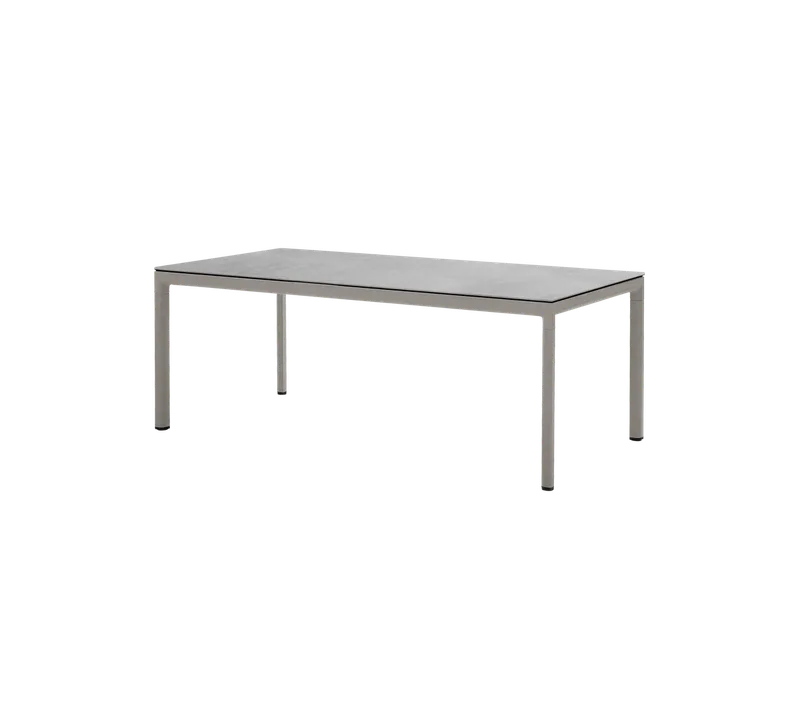 Drop dining table by Cane-line in Taupe, aluminium, Fossil grey, ceramic – product photo