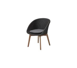 Peacock chair van Cane-line in Dark grey, medium flat Soft Rope w/teak, Dark green, Link – productfoto 1 van 2