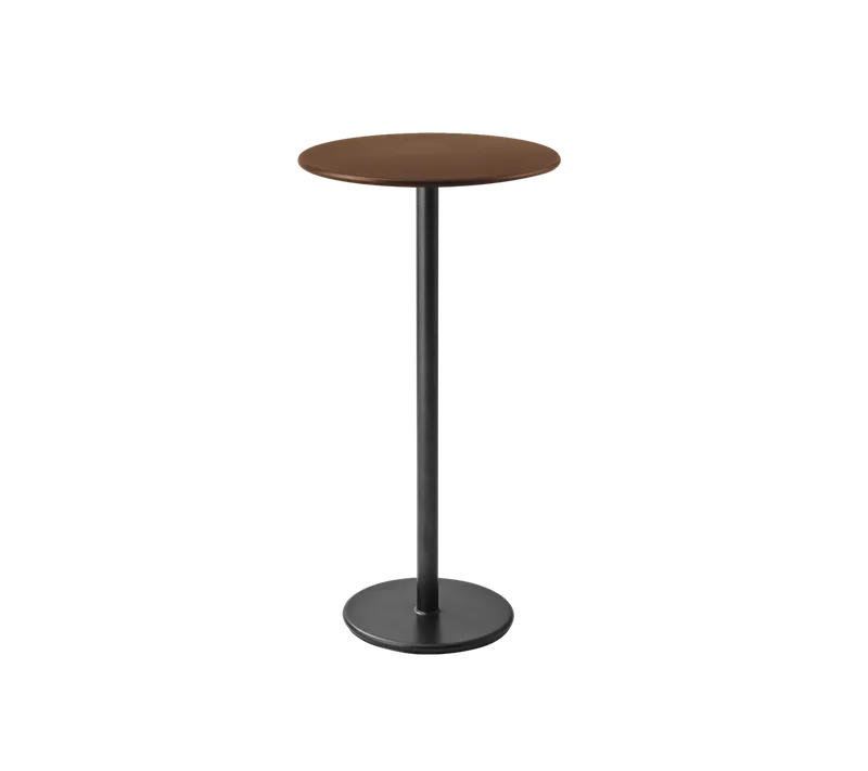Go bar table dia. 60 cm von Cane-line in Lava grey, aluminium, Desert red, aluminium – Produktfoto