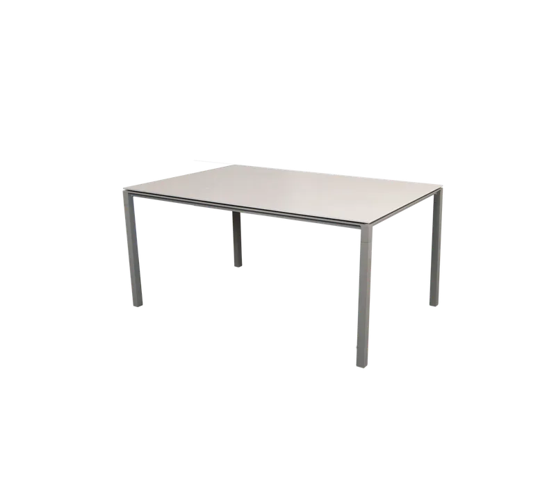 Pure dining table, 150x90 cm by Cane-line in Taupe, aluminium, Toscana sand, ceramic – product photo